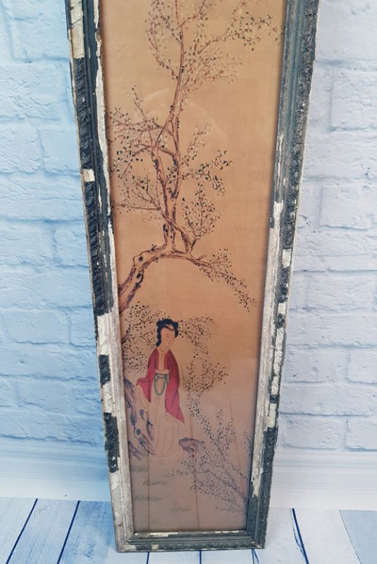 Antiguo marco de madera chino - Pintura - La mujer debajo del arbol 3