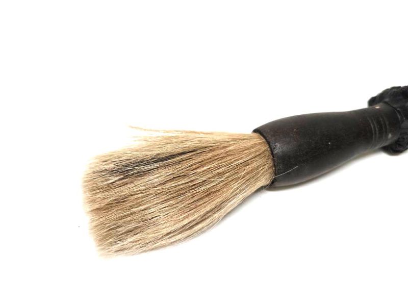 Antiguo pincel decorativo de madera de cerezo tallada - 56cm 2