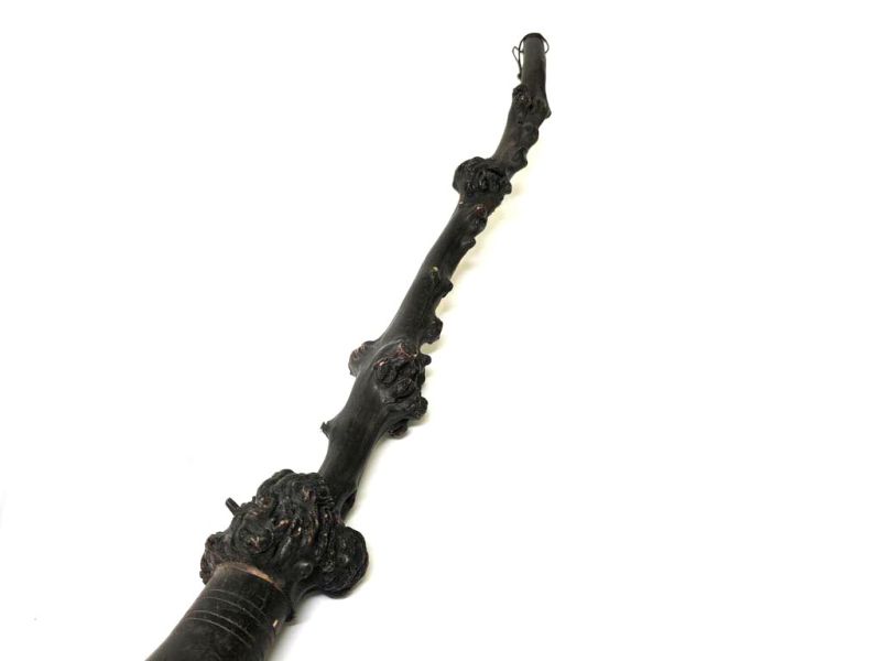 Antiguo pincel decorativo de madera de cerezo tallada - 56cm 3