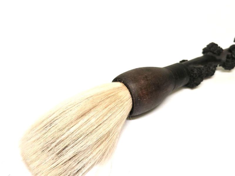 Antiguo pincel decorativo de madera de cerezo tallada - 59cm 2