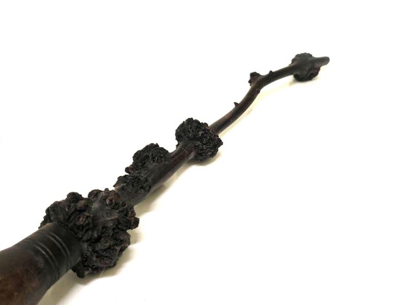 Haga clic en la imagen para ampliar Antiguo pincel decorativo de madera de cerezo tallada - 64cm 3