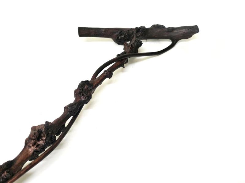 Haga clic en la imagen para ampliar Antiguo pincel decorativo de madera de cerezo tallada - 65cm 3