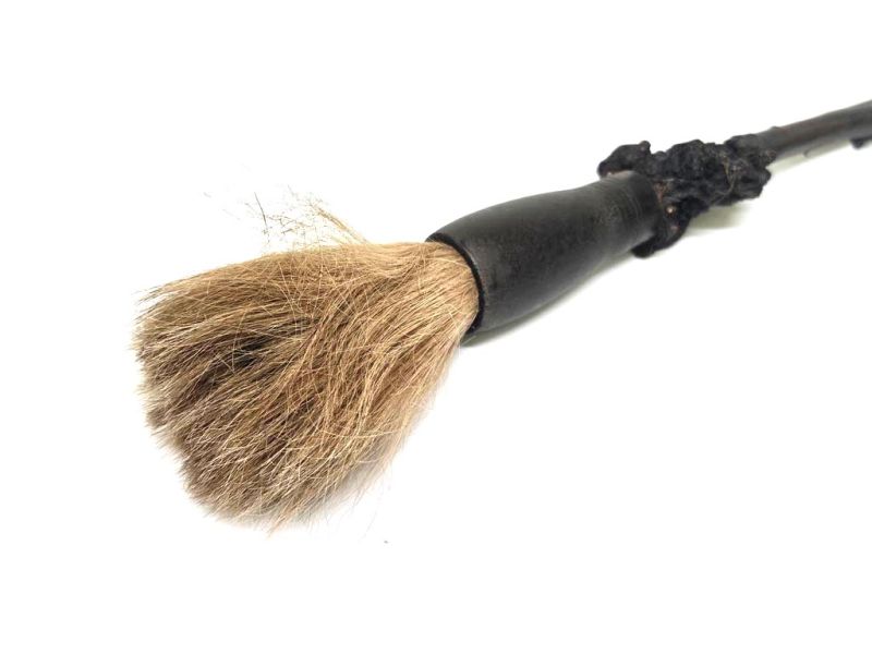 Antiguo pincel decorativo de madera de cerezo tallada - 70cm 2