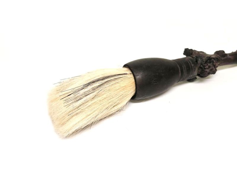 Antiguo pincel decorativo de madera de cerezo tallada - 71cm 2