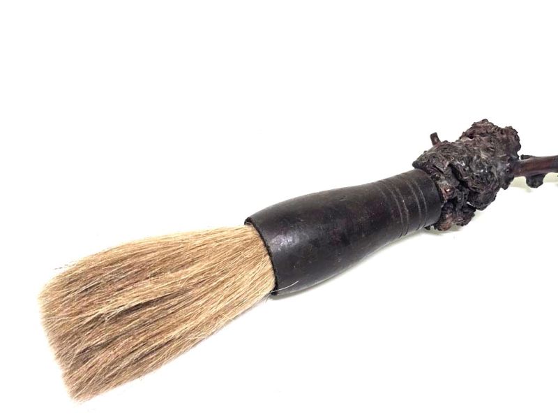 Antiguo pincel decorativo de madera de cerezo tallada - 72cm 2