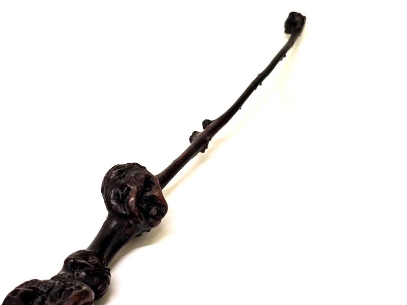 Antiguo pincel decorativo de madera de cerezo tallada - 73cm 3