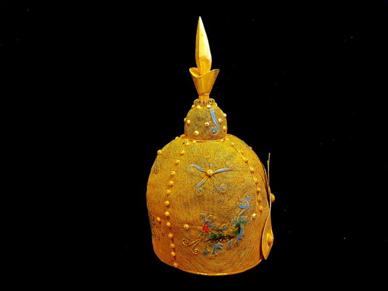 Antiguo Sombrero de teatro dorado - Emperador y Emperatriz - Casco de guerra - emperador 3