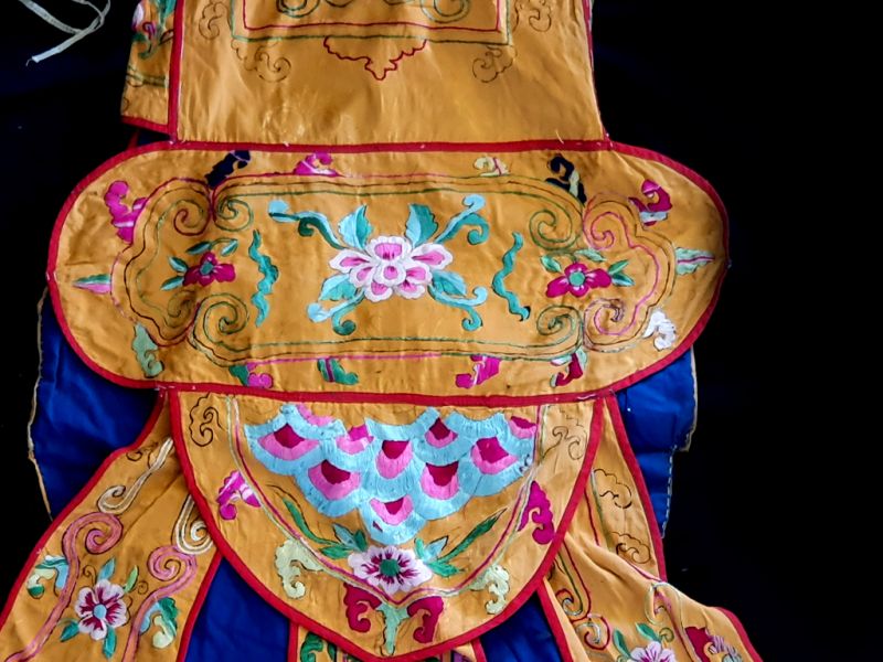 Antiguo teatro traje chino Amarillo - Dragón gracioso 5