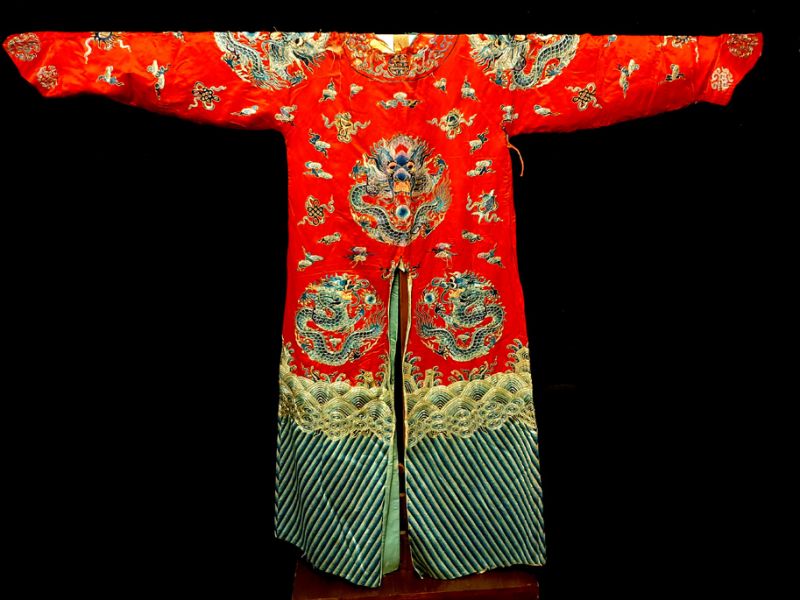Antiguo teatro traje chino - Rojo / Dragón 2