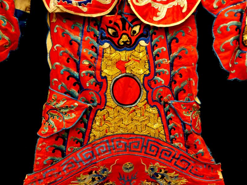 Antiguo teatro traje chino Rojo y dorado 2