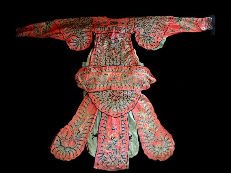 Antiguo teatro traje chino Rosa - Dragones 5