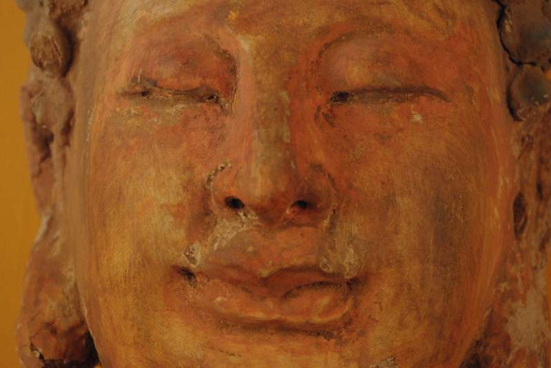 Antike Buddha-Kopf Erde chinesischen Terrakotta 2