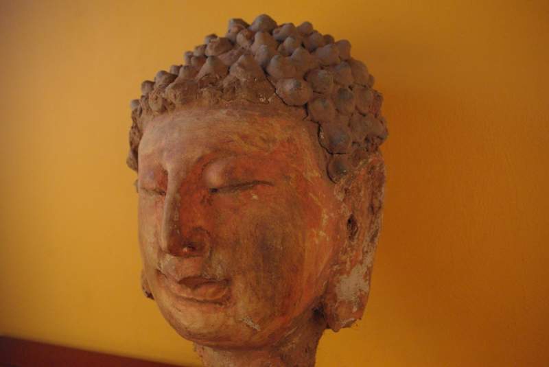 Antike Buddha-Kopf Erde chinesischen Terrakotta 3