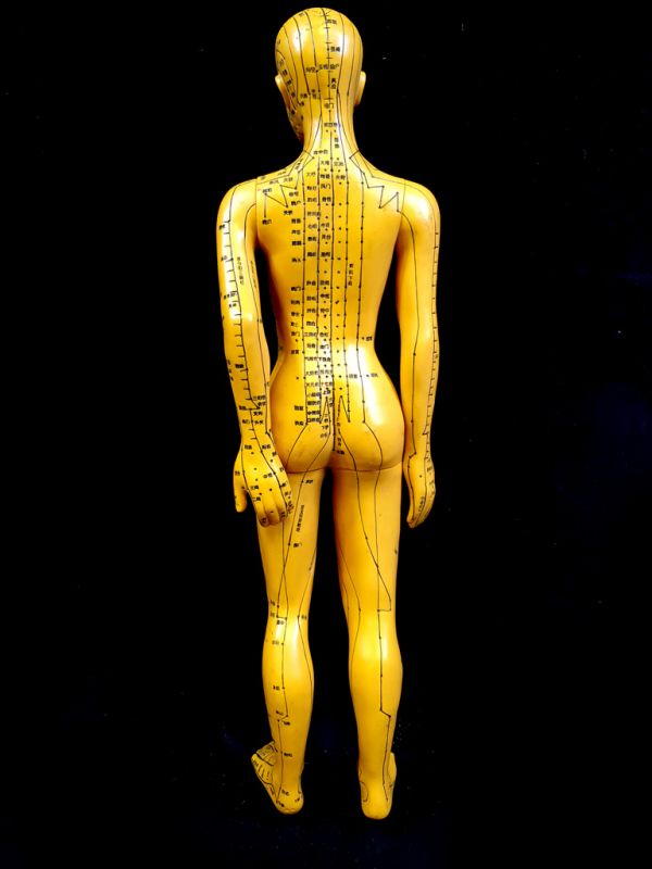 Antike chinesische Akupunktur-Statue - Plastik - Frau - Gelb 4