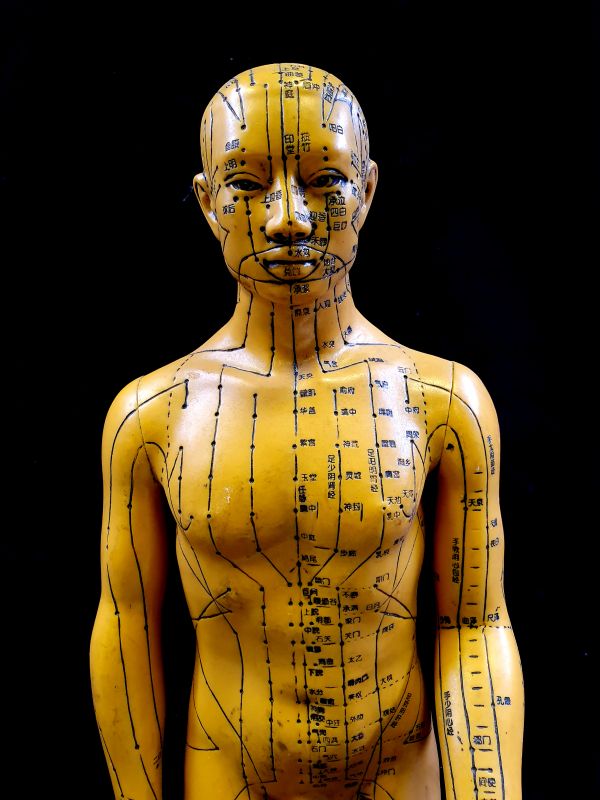 Antike chinesische Akupunktur-Statue - Plastik - Man - Bronze-Effekt 2