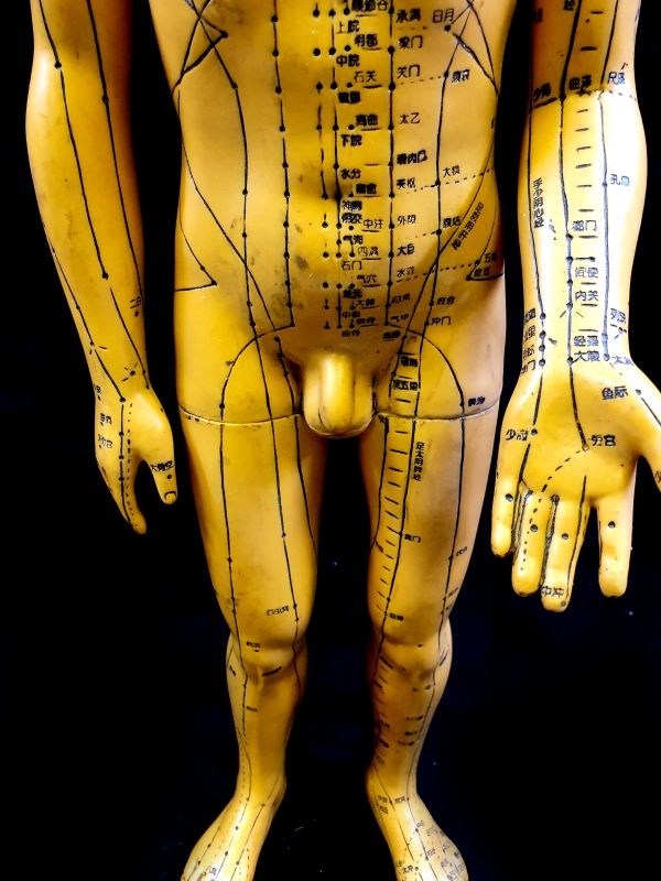 Antike chinesische Akupunktur-Statue - Plastik - Man - Bronze-Effekt 3