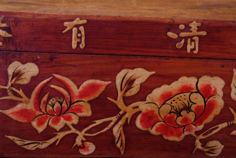 Antike Chinesische Koffer Blumen 2