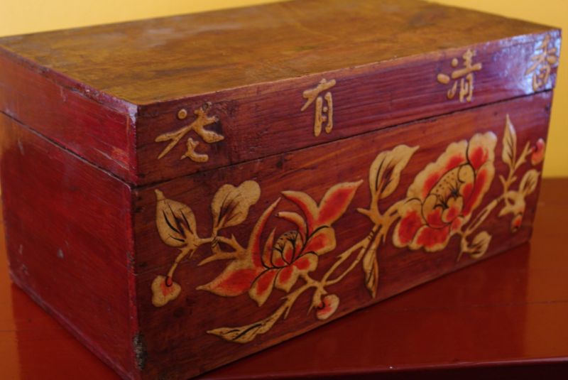 Antike Chinesische Koffer Blumen 4