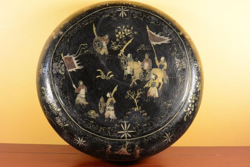Antike Chinesische Lackkunst Round Box - Qing-Dynastie 3