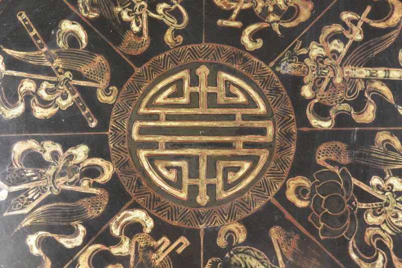 Antike Chinesische Lackkunst Round Box Qing-Dynastie 3