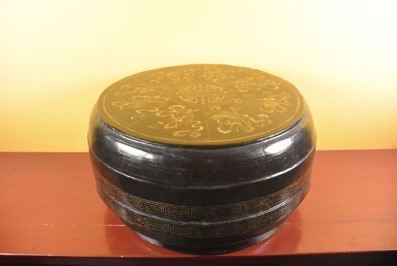 Antike Chinesische Lackkunst Round Box Qing-Dynastie 4