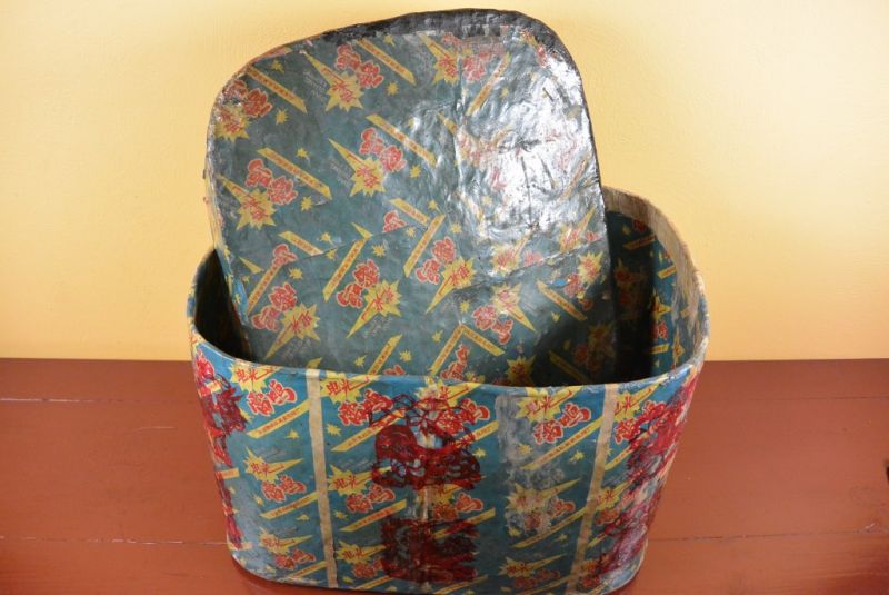 Antike Chinesische Papier Schatulle 3