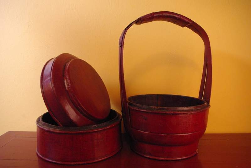 Antike Chinesische Schatullen Picknick-Box 4