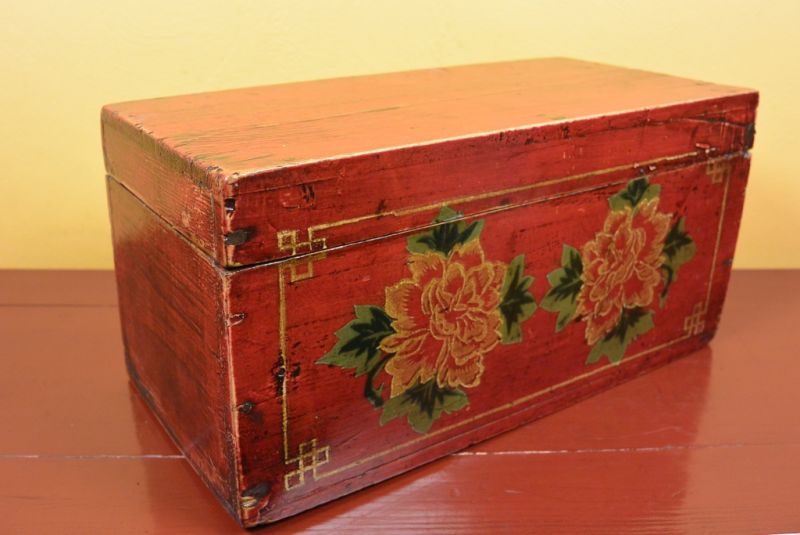 Antike Chinesische Truhe Blumen 3