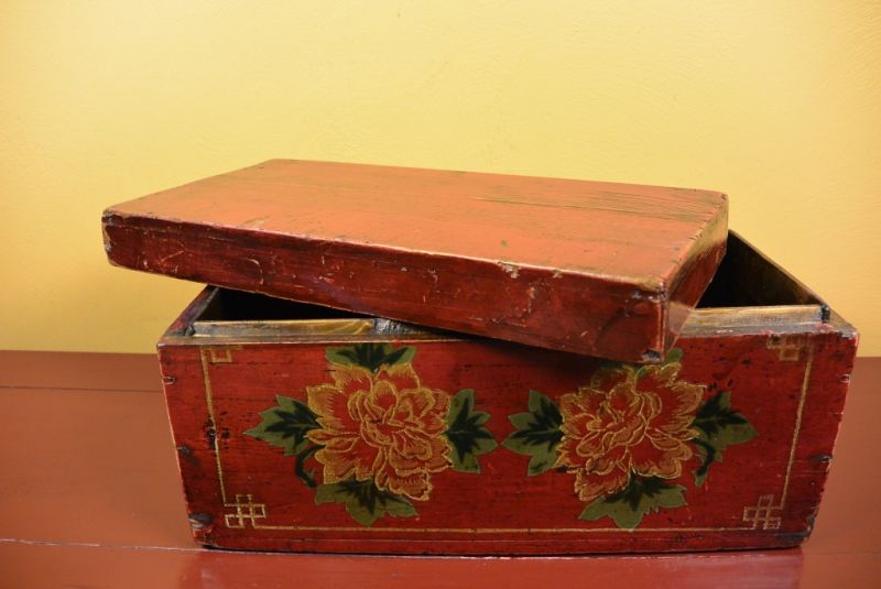 Antike Chinesische Truhe Blumen 5