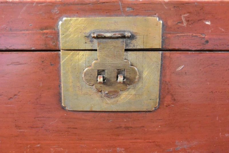 Antike Chinesische Truhe - Braun / Rot 2 2