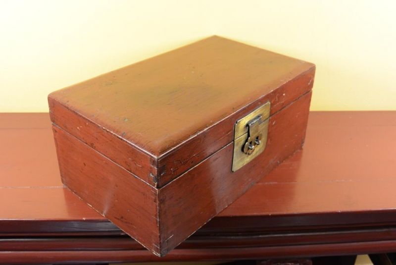 Antike Chinesische Truhe - Braun / Rot 2 3