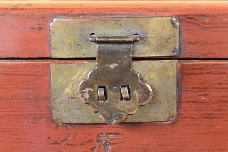 Antike Chinesische Truhe Braun / Rot 2