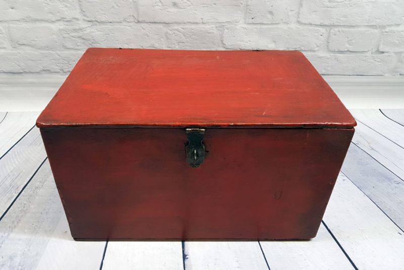 Antike Chinesische Truhe Große rote Box 2