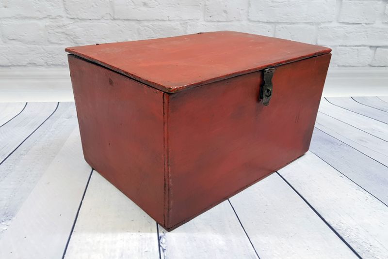 Antike Chinesische Truhe Große rote Box 3