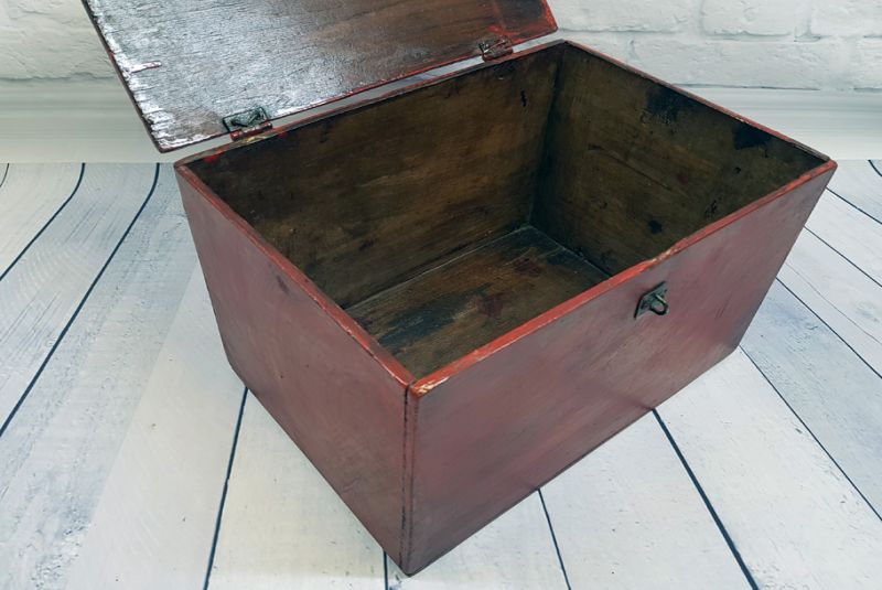 Antike Chinesische Truhe Große rote Box 4