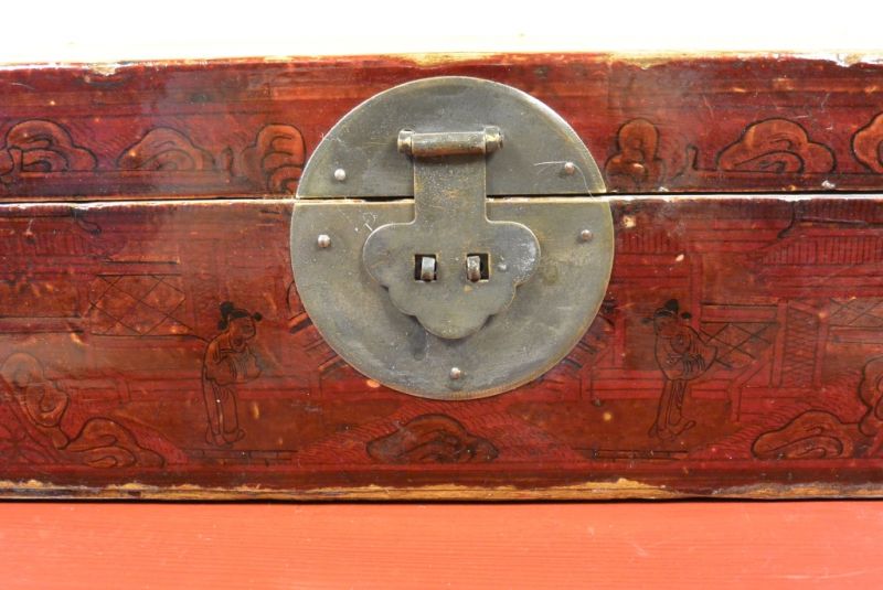 Antike Chinesische Truhe Qing Politur 2