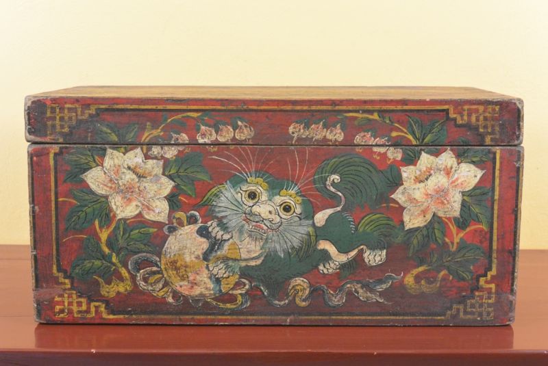 Antike klein chinesische Truhe Mao-Ära 2