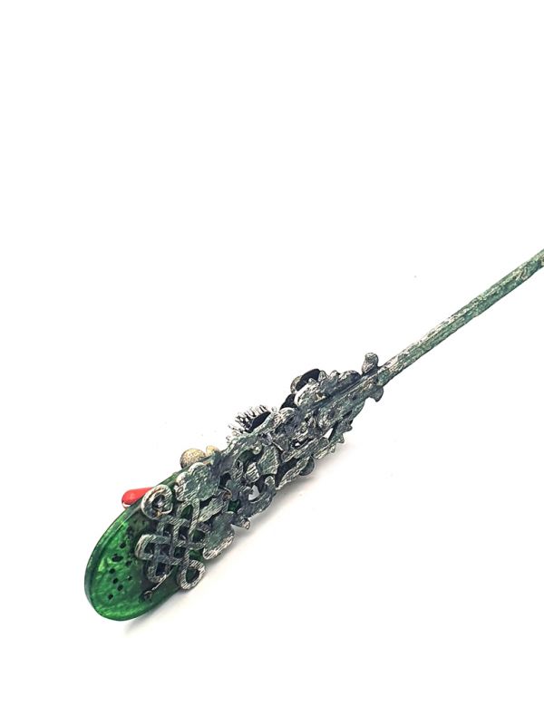 Antiker chinesischer Haarstift - Jadeblume 4