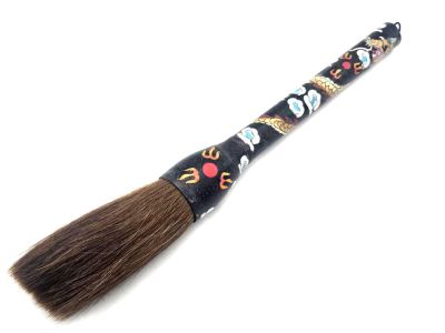 Antiker Traditioneller schwarzer Cloisonné-Pinsel mit chinesischem Drachenmotif
