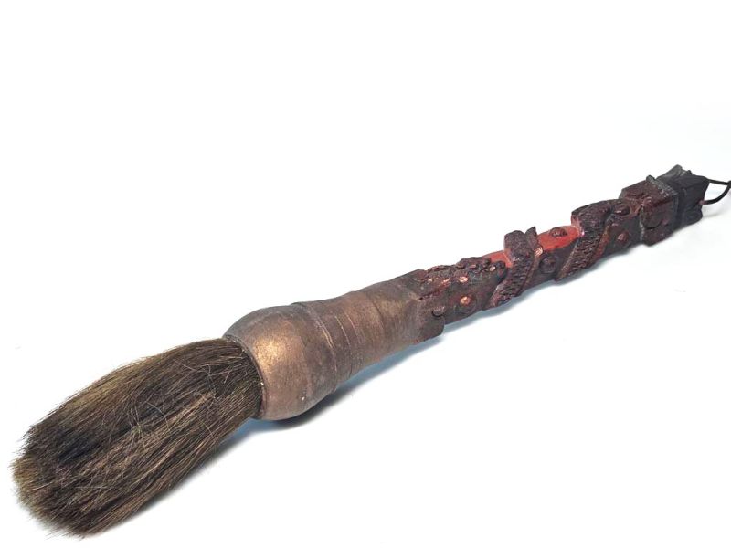 Antique Dragon‑Handled Brush – Qing Dynasty Calligraphic Legends 1