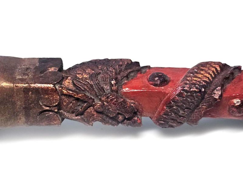 Antique Dragon‑Handled Brush – Qing Dynasty Calligraphic Legends 4