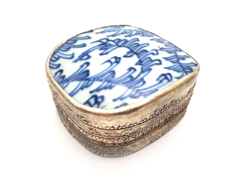 Asian Box Metal and Porcelain 1