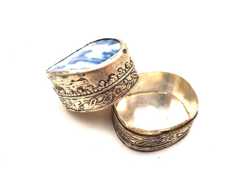 Asian Box Metal and Porcelain Small 4