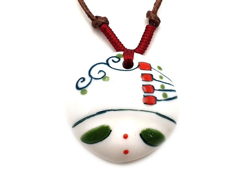 Asian ceramic heads collection - Necklace - Laos 1