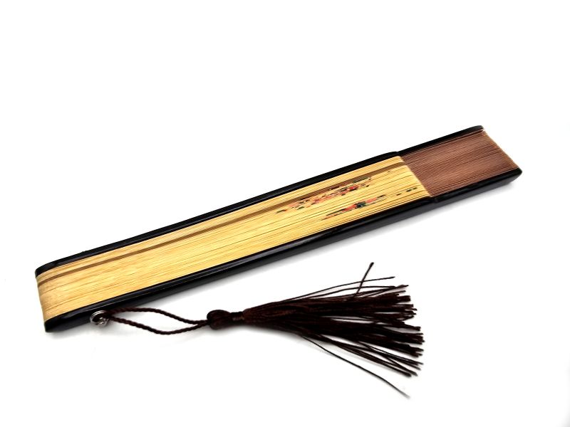 Click thumbnail to enlarge and hover over the picture to zoom Asian Hand fan - Hand Painted - Two-tone 3