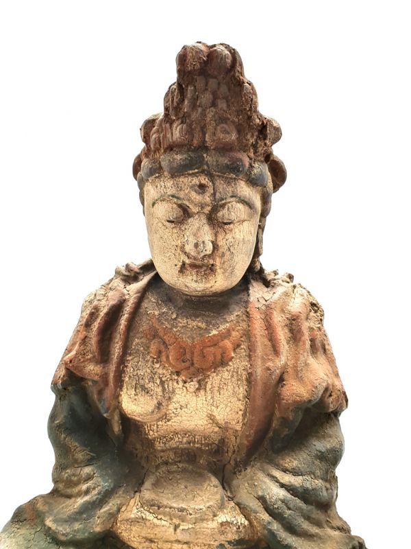 Asian wooden statue Chinese goddess 2