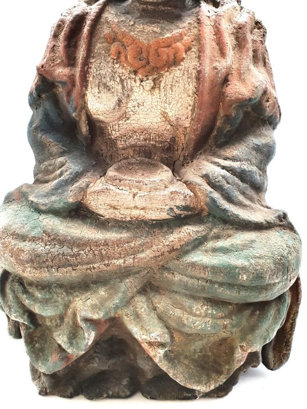 Asian wooden statue Chinese goddess 3