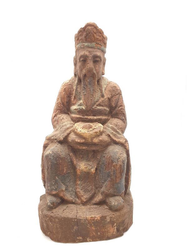Asian wooden statue - Tudi Gong 1