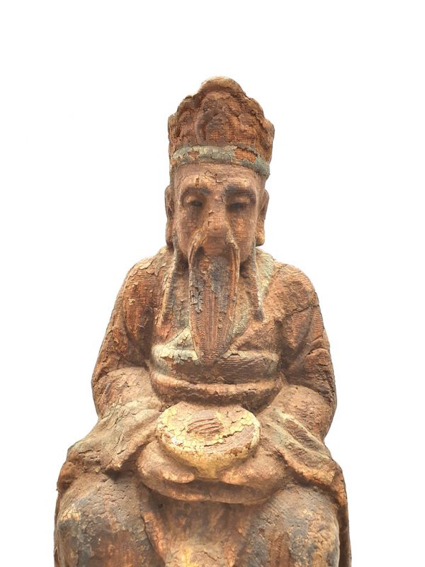 Asian wooden statue - Tudi Gong 2