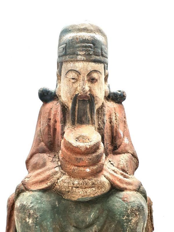 Asian wooden statue Tudi Gong 2